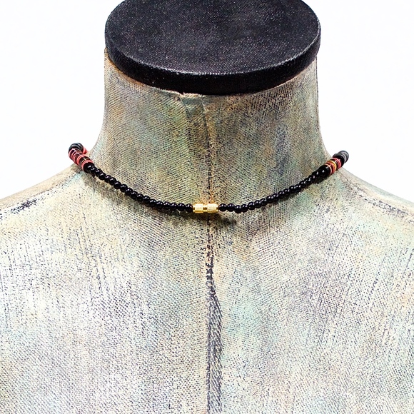 VTG 70's African Trade Bead Tribal Ethnic Necklace - Picture 4 of 4